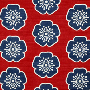 040 / 4 Stamen Flower - Red / Blue